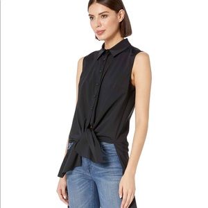 NWT/Lysse Tie Front Button Down Microfiber top/XS